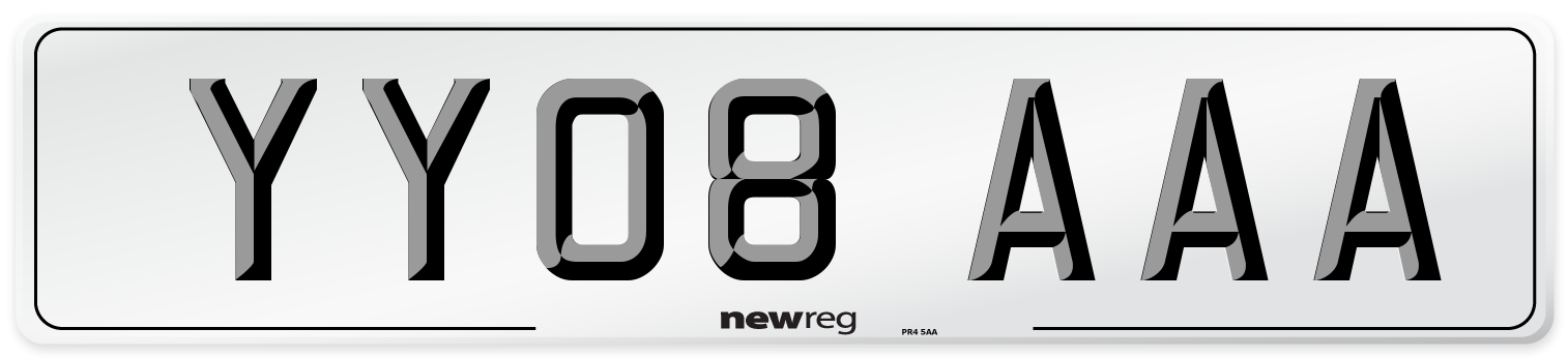 YY08 AAA Number Plate from New Reg